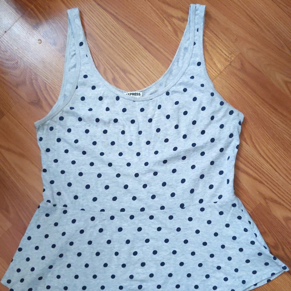 Express Peplum Polka Dot Tank
